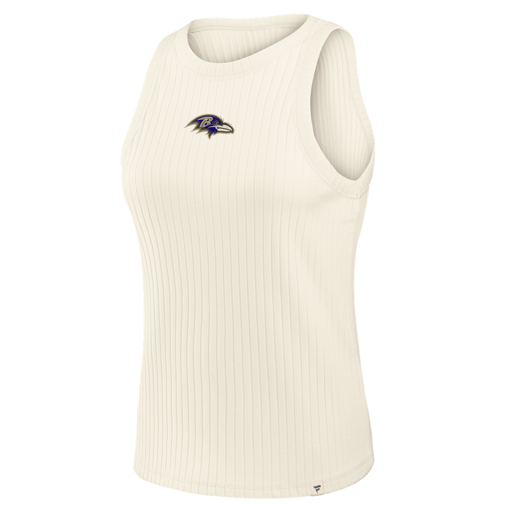 Baltimore Ravens Fanatics Women's Star Play Tri-Blend Ribbed Tank Top - Cream